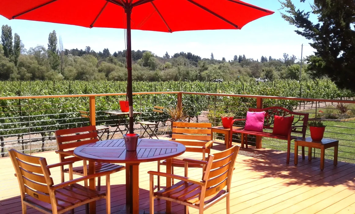 Tasting room deck at Char Vale Vineyards in Russian River Valley, California